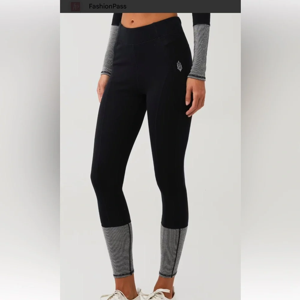 FP Movement by Free People Black Moonlight‎ wool blend base layer leggings small